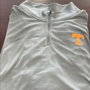 Gray Nike Quarter-Zip Pullover with Orange Logo